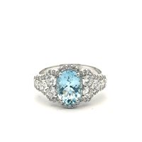 Anello Cianfrone Gioielli Donna in Oro bianco Acquamarina 1.37 Ct COLORE CCA - COLORE CCA